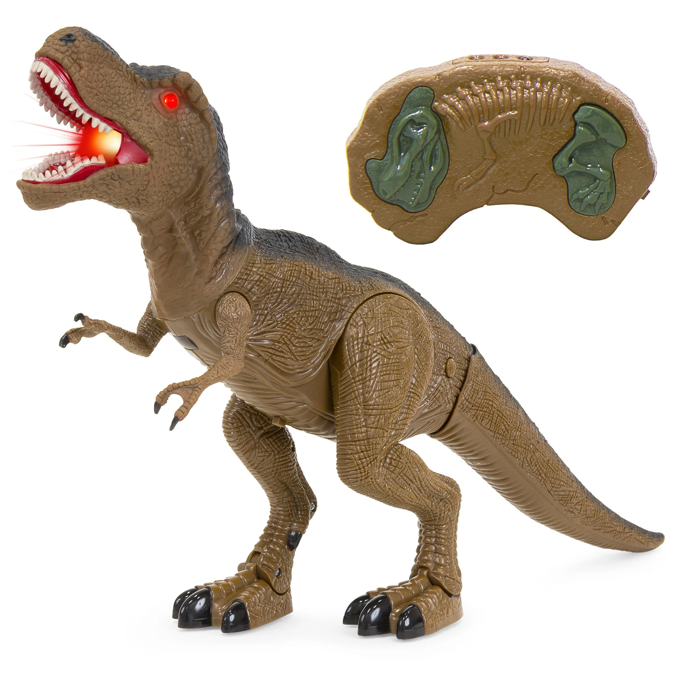 19in Kids Walking RC Remote Control T-Rex Dinosaur Toy w/ Lights, Sounds