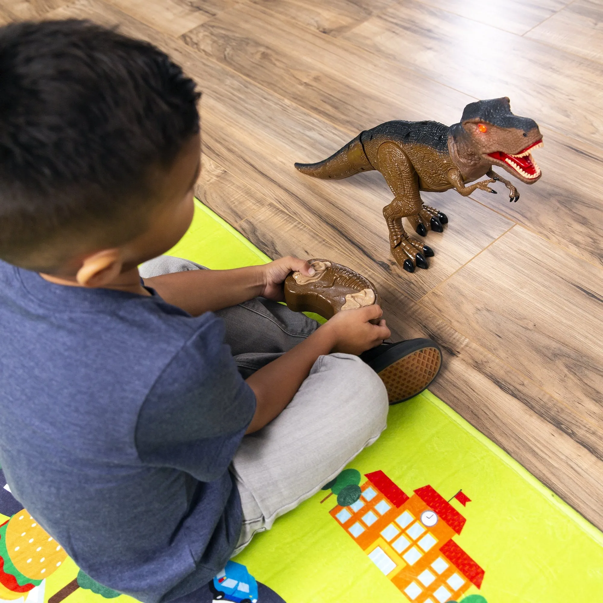 19in Kids Walking RC Remote Control T-Rex Dinosaur Toy w/ Lights, Sounds