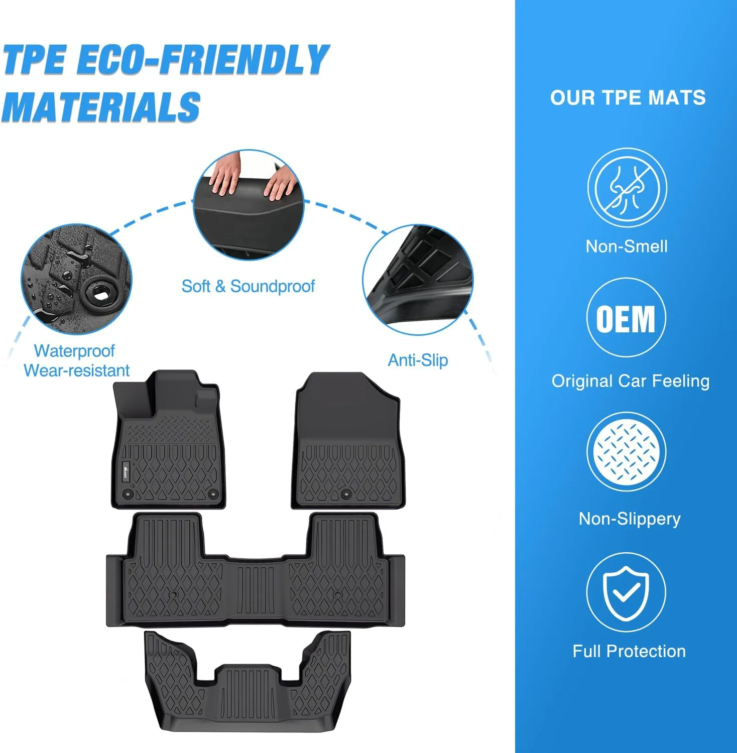 2023 2024 2025 Honda Pilot TPE Floor Mats