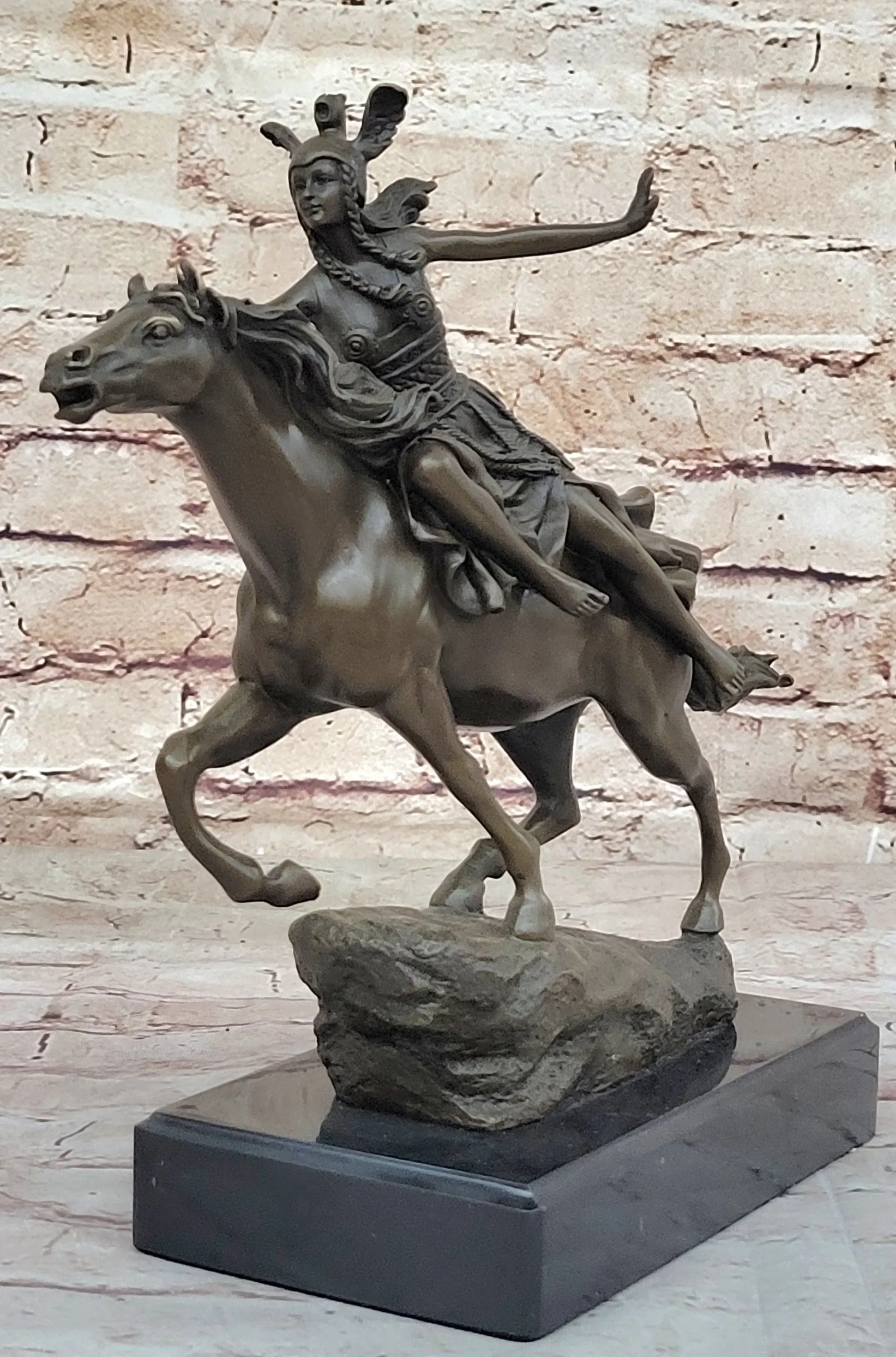 Boudica Hippolyta Amazon Warrior Female Warrior Hero on Horseback - Bronze Sculpture by Colinet