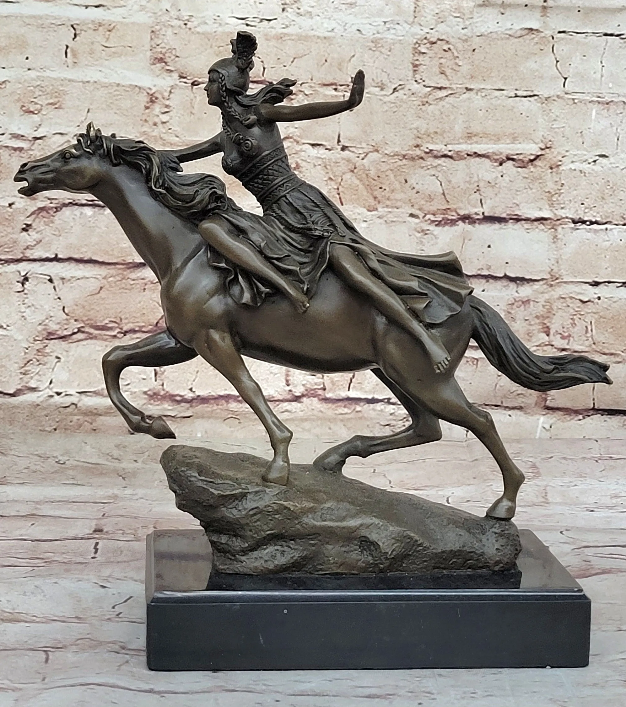 Boudica Hippolyta Amazon Warrior Female Warrior Hero on Horseback - Bronze Sculpture by Colinet