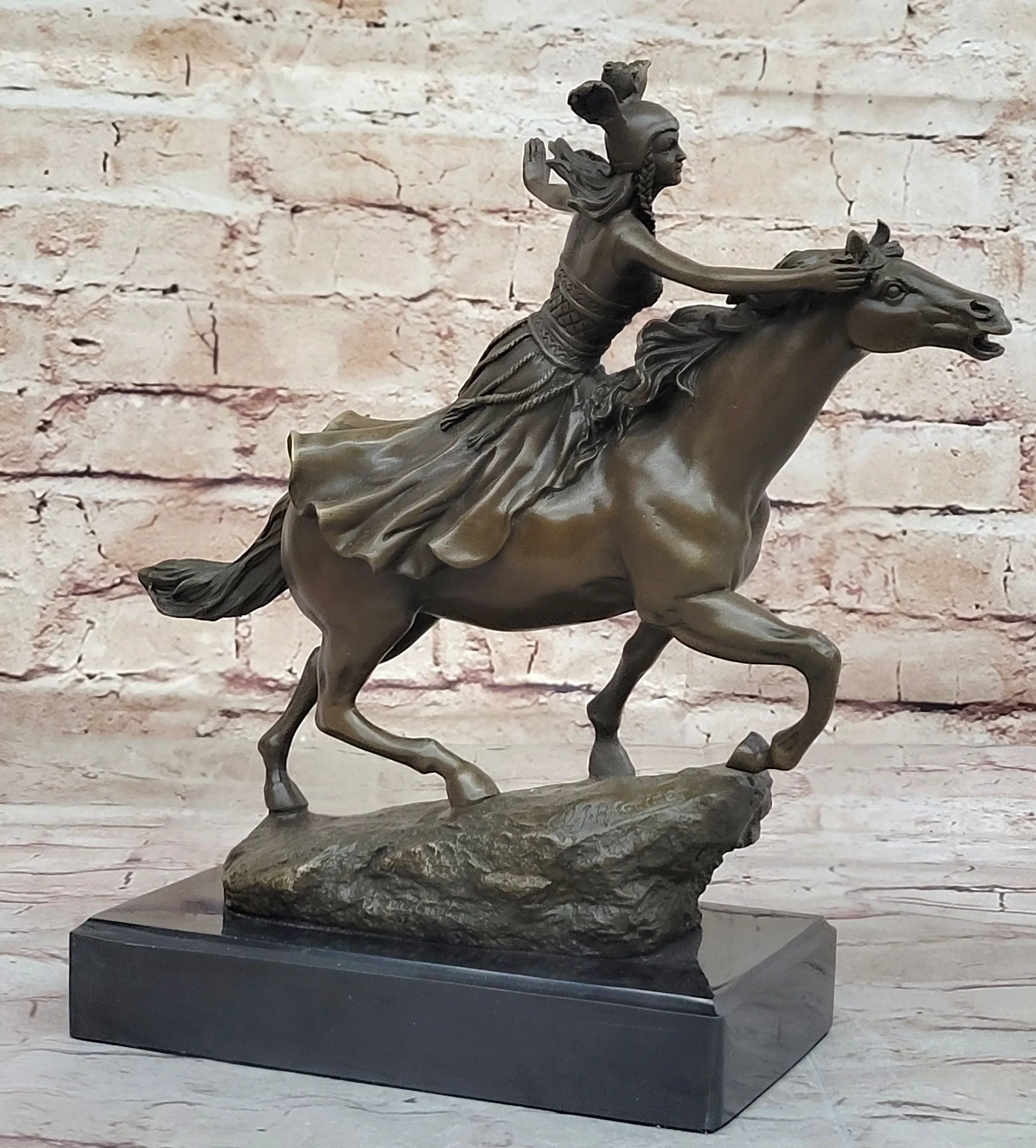 Boudica Hippolyta Amazon Warrior Female Warrior Hero on Horseback - Bronze Sculpture by Colinet