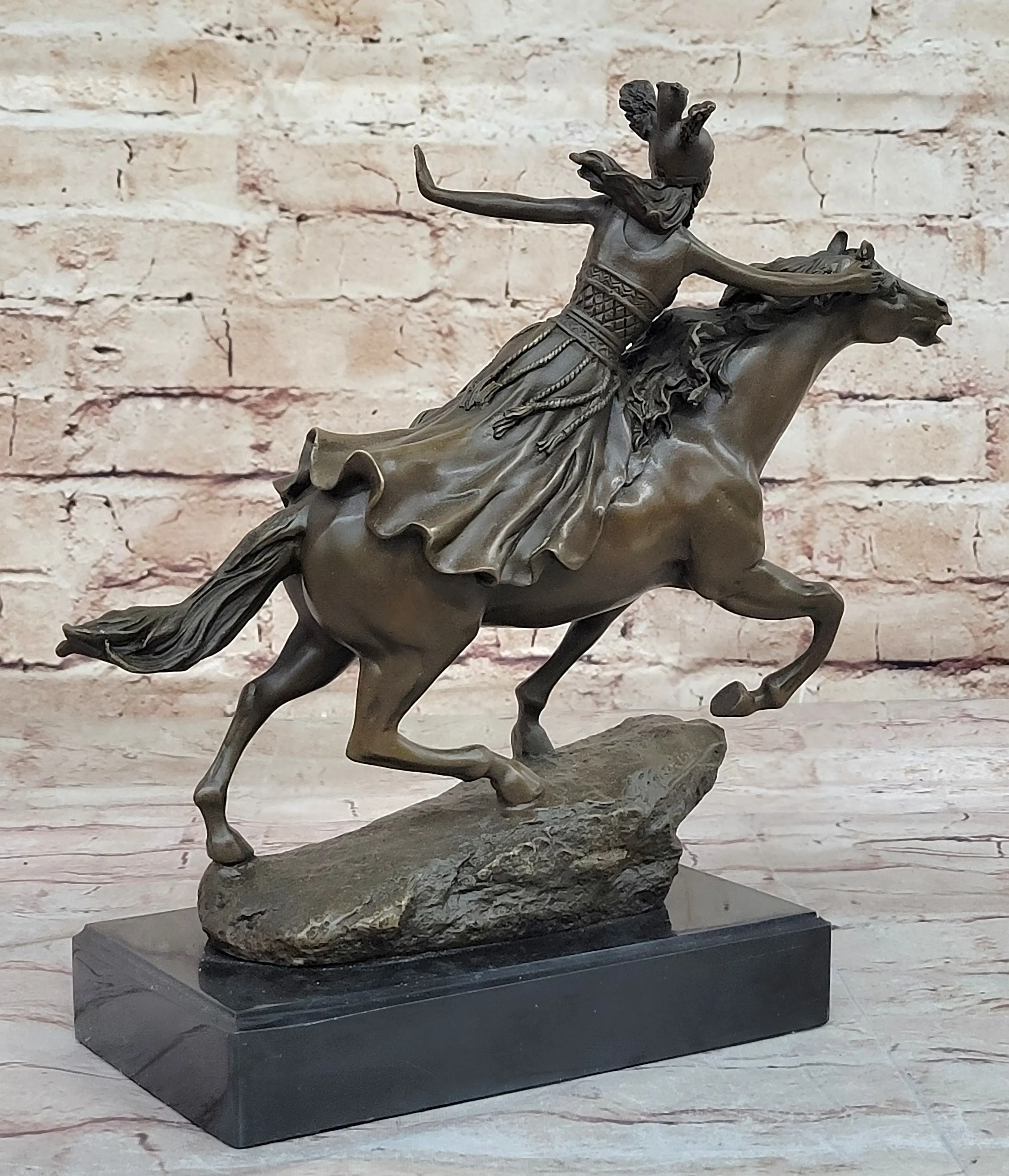 Boudica Hippolyta Amazon Warrior Female Warrior Hero on Horseback - Bronze Sculpture by Colinet