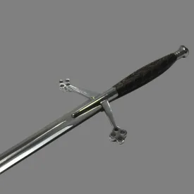 Claymore Sword with Black Handle Handmade Replica With Sheath