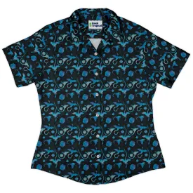 Dnd Mystic Blue Dragons Curvy Button Up Shirt