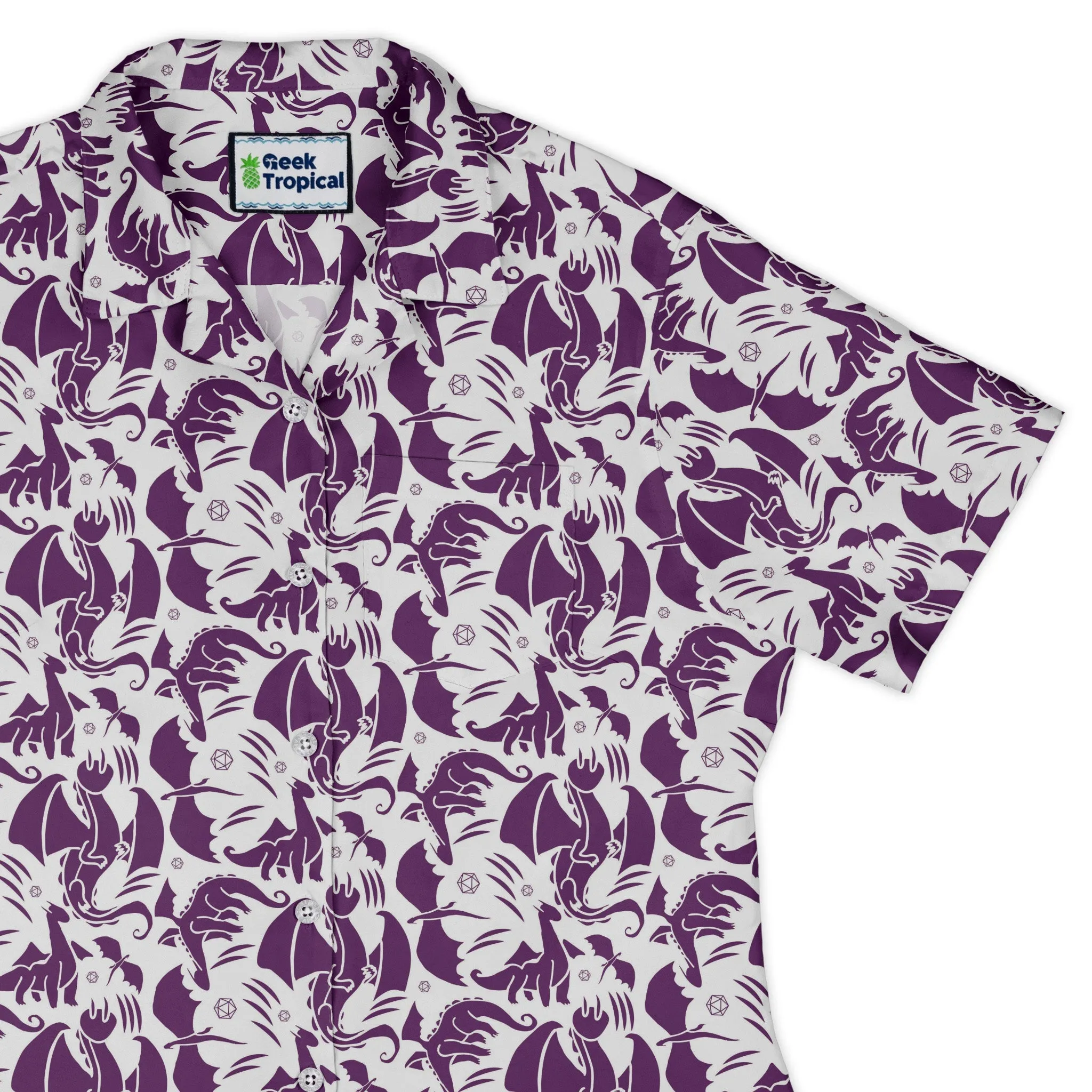 Dnd Purple Dragons Curvy Button Up Shirt