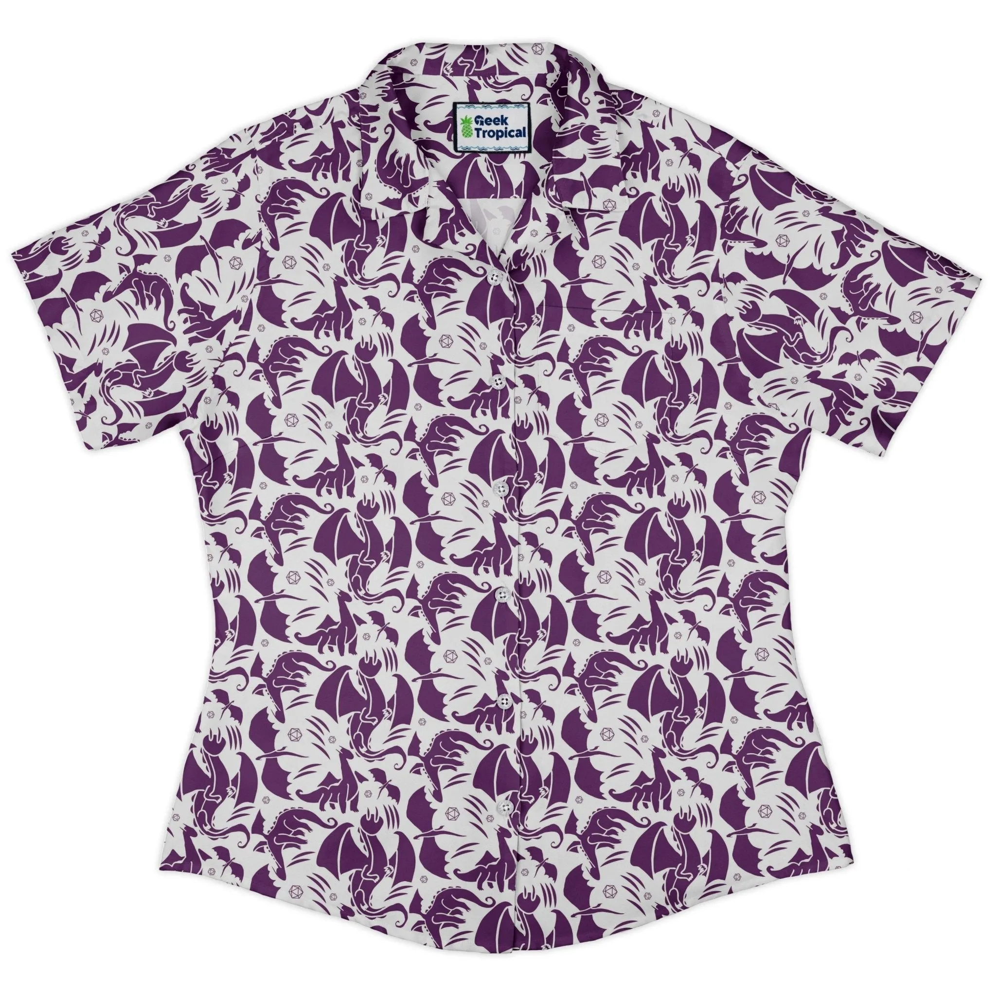 Dnd Purple Dragons Curvy Button Up Shirt
