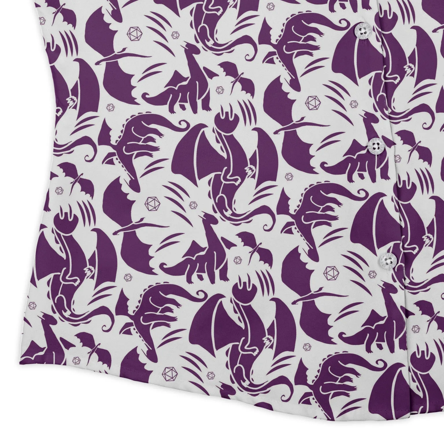 Dnd Purple Dragons Curvy Button Up Shirt