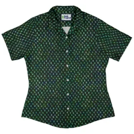 Green Dragon Scales Curvy Button Up Shirt