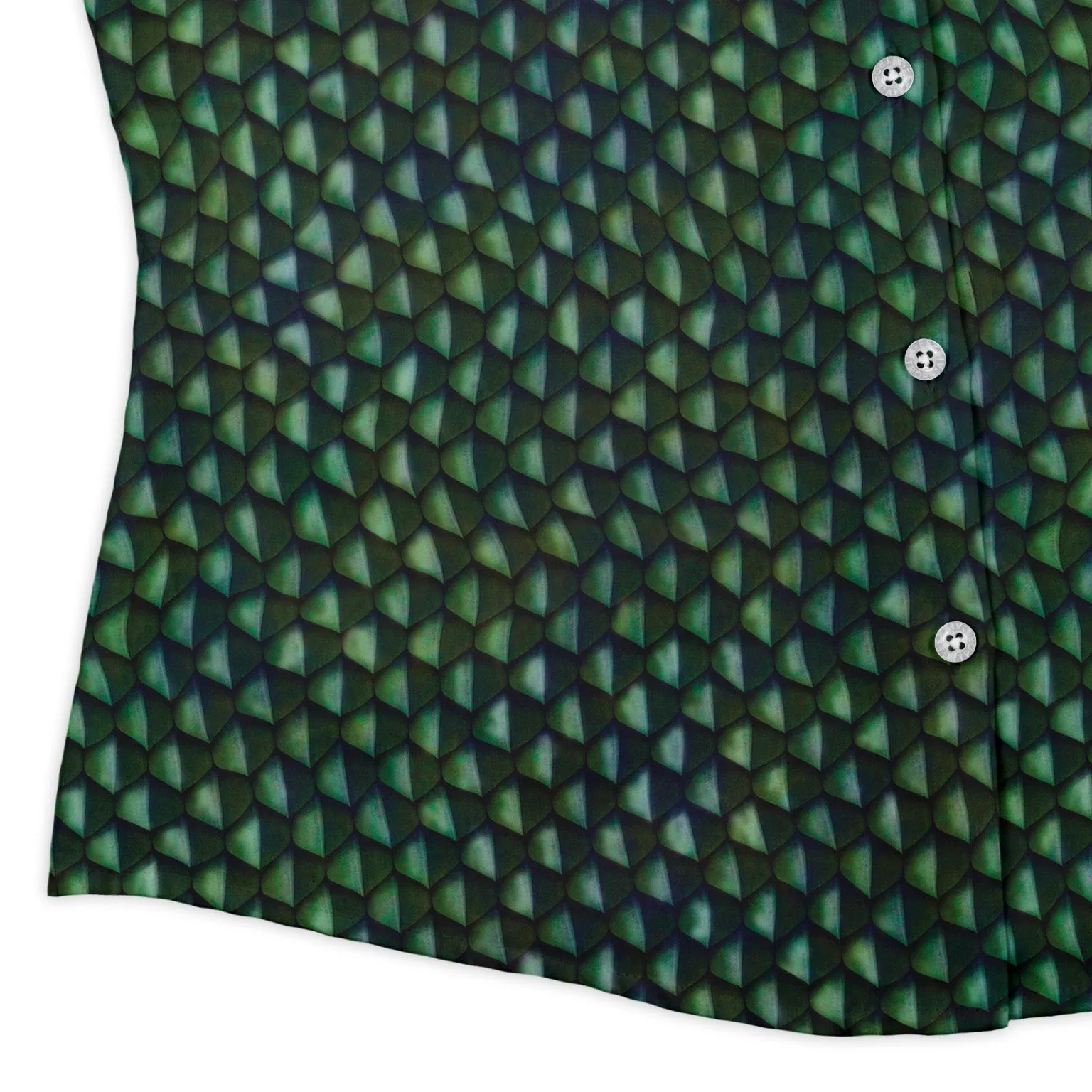 Green Dragon Scales Curvy Button Up Shirt