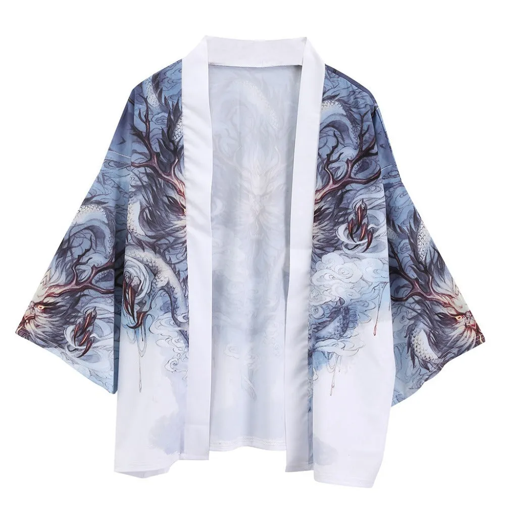 Kimono Japanese Men Mystical Dragons