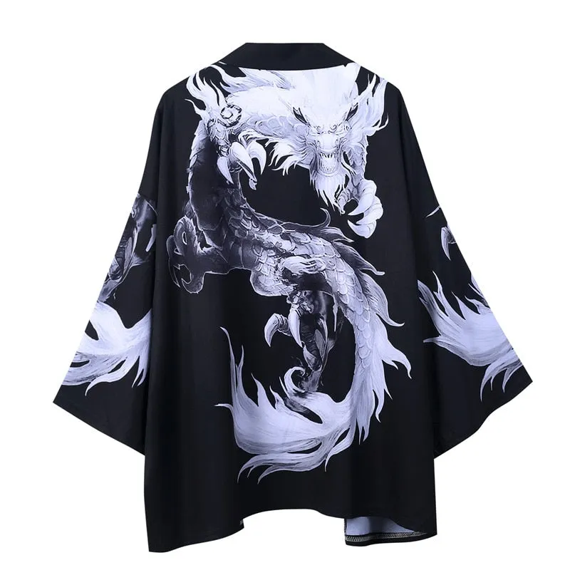 Kimono Japanese Men Mystical Dragons