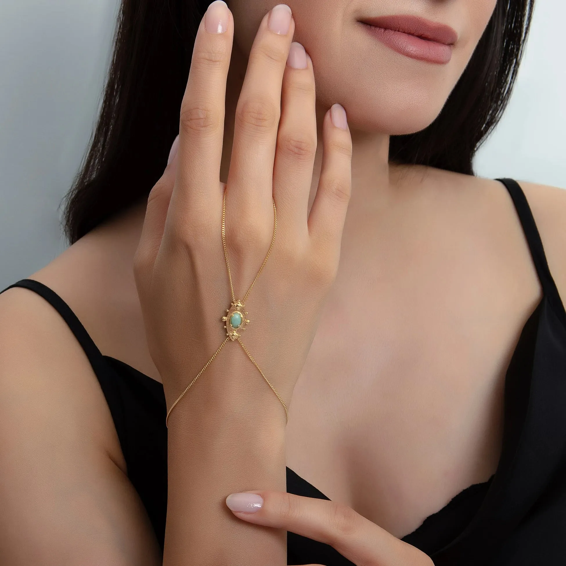 Mystic Eye Shahariman – Gold-Plated Silver with Natural Amazonite